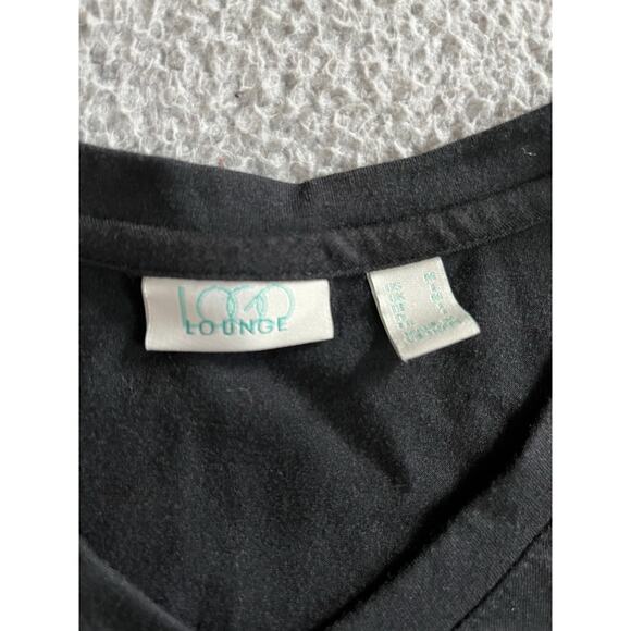 Logo Lori Goldstein Knee Dress Medium Shark Bite Jersey Black Lagenlook Beach - Picture 10 of 16